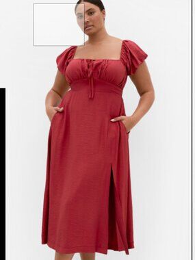 City Chic Abbigail Split Maxi Dress - sienna